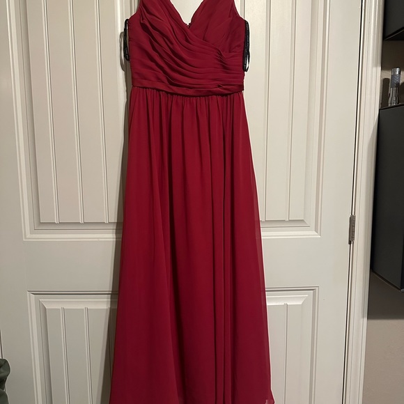 David’s bridal candy apple red bridesmaids dress unaltered size 10 - Picture 4 of 4